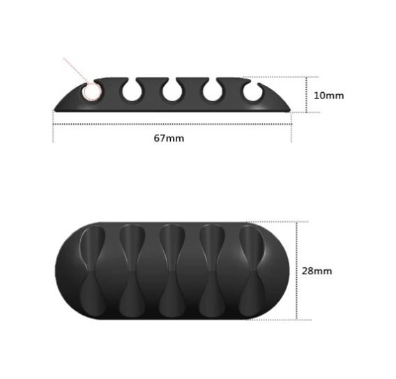 Kablo Tutucu 5 Kanallı 3lü Siyah 4741