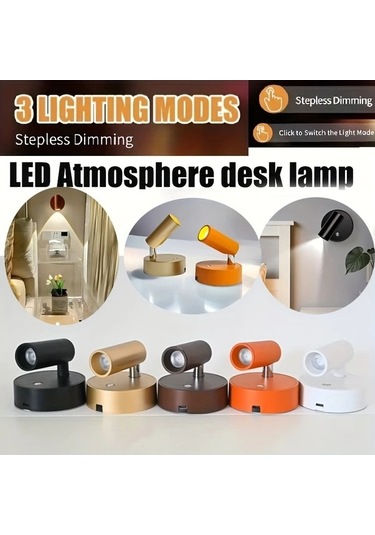 Fastbuy Turuncu Manyetik Karartılabilir Duvar Lambası 3 Renk Uzaktan Kumanda Şarj Edilebilir Turuncu