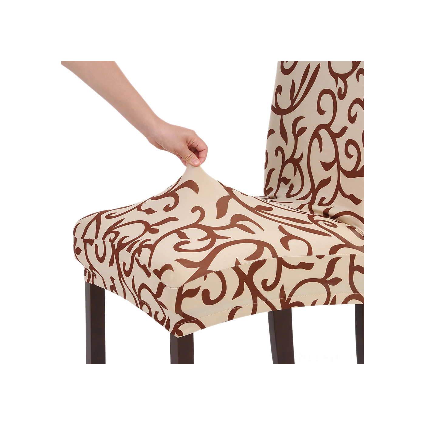 Padalink Milk İpek %85+spandex %15 Totem Desenli, Esnek, Kolay Temizlenir, Renk Kaybı Olmayan, Ev/otel/restoran/büro/ofis/sunnet Sandalye Kılıfı - Şampanya Rengi Çok Renkli