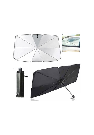 Titanyum Gümüş Tutkal Koruyucu Kılıf Araç Kullanımına Uygun, Araç Güneşliği Ön Cam Güneşliği, Katlanabilir Ön Cam Newway L