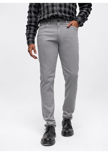 Back And Bond Normal Bel Normal Paça Slim Fit Gri Erkek Pantolon B33w32004 Gri