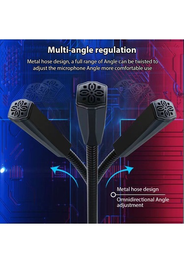 Maiyame Abs Plastik Gövde, Usb Güç Girişli, Dokunmatik Kontrollü, Siyah Bilgisayar Mikrofonu