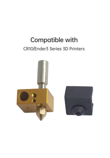 Yuntech01 Mk8 Füzyon Başlığı Değişim Seti - 3 Adet Paslanmaz Çelik Damla, Isıtıcı Blok, Gövde Ve Silikon Kapak - Cr10/ender3 Serisi 3d Yazıcı Uyumlu Çok Renkli