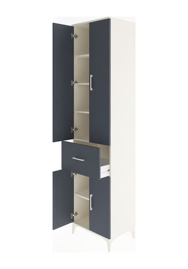 Hyperion Dolap 5 Raflı Tek Çekmeceli 4 Kapaklı 60x44x243 Aytaşı-antrasit Aytası