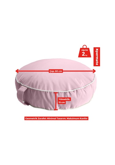 Xpermate Fermuarlı Kedi Köpek Minderi Kedi Köpek Yatağı Pembe