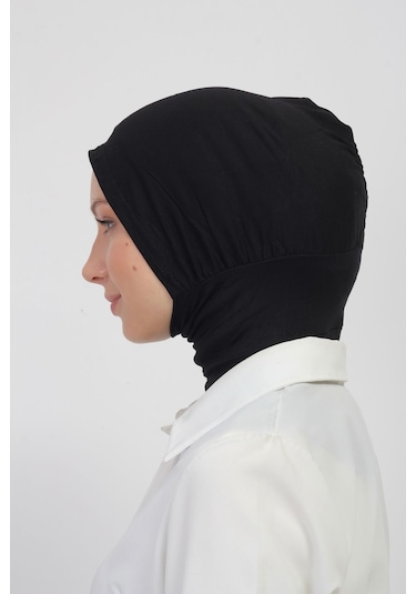 Pratik Esnek Likralı Boyunluklu Geçmeli Bone Siyah