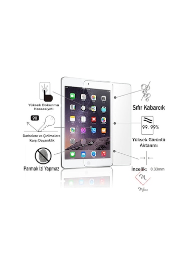 Samsung Uyumlu Galaxy Tab A 10.1 T510 T515 T517 Tablet Temperli Cam Ekra