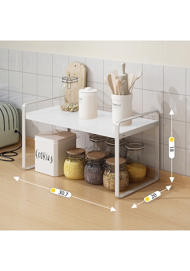 Çelik + Ahşap Kütük Katmanlı Ev Baharat Depolama Rafları Masaüstü Depolama Rafları