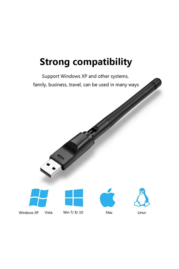 150 Mbps Mt7601 Kablosuz Ağ Kartı Mini Usb Wifi Adaptörü Lan Wi-fi Alıcısı Dongle Anten 802.11 Chip