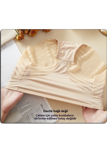 Tcherchi Büyük Beden Yüksek Bel Dantelli Nefes Alabilen Kadın İç Çamaşırı Bej