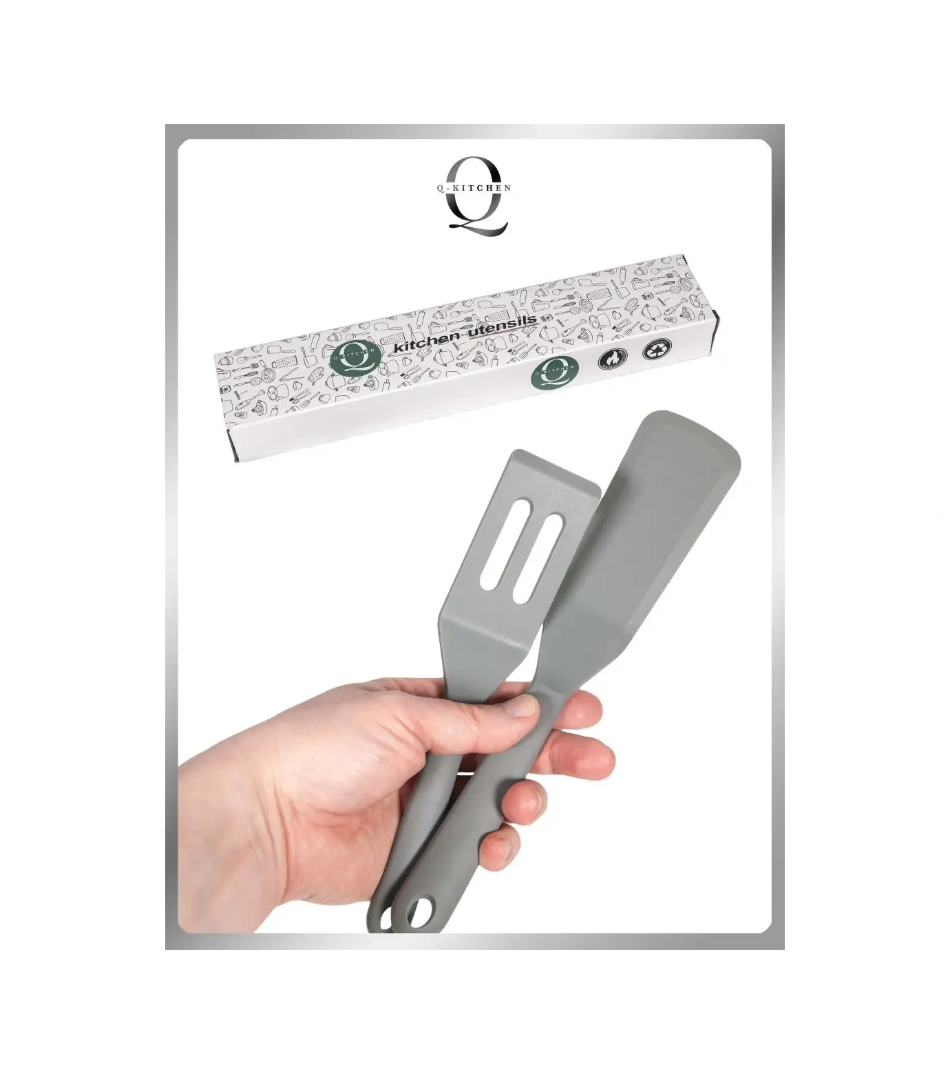 Q-kitchen Silikon Mutfak Spatula Seti 153285278 Gri