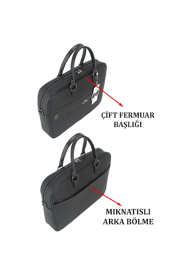 Case Club 2208 Evrak Çantası 15.6 İnç Laptop Bölmeli Omuz Askılı Busines Siyah
