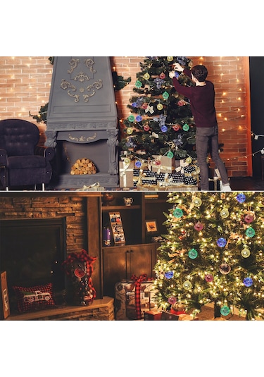 Youmex 3m 20 Led Renkli Ayna Topu Mosaik Işık Zinciri - Sürekli Açık Ve Flaş Modu, Dışarıda/içeride Dekorasyon 3xaa Pil Gerekiyor, Pil Yok Çok Renkli