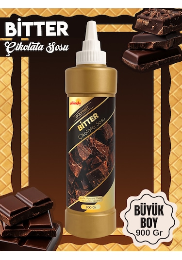 Bitter Çikolata Sos - Waffle & Krep & Pankek& Tatlı & Dondurma & Kruvasan Sos - 900 Gr