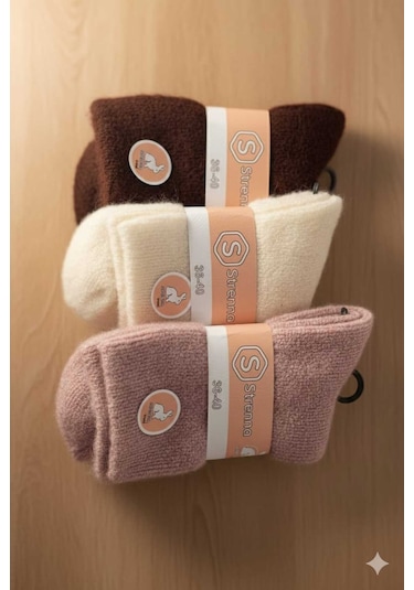 Angora Yün Çorap 3 Adet Set 1