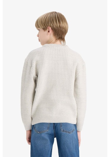 Defacto Erkek Çocuk Bisiklet Yaka Triko Kazak C9468a825augr210 Gri