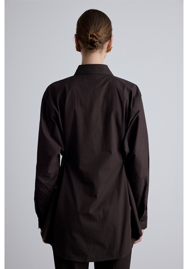 Bel Ayarlamalı Gömlek Kahverengi Kahverengi