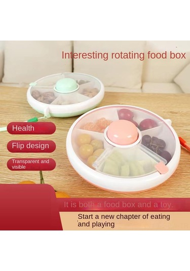 Maiyame Çocuk Atıştırmalıkları İçin Dönen Kapaklı Muhafaza Kutusu - Taşınabilir, Kurutucu, Lezzetleri Sağlıklı Tutar Nane Yeşili