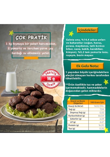 Sebzeli Ve Yumurtalı Köfte Harcı 180 Gram