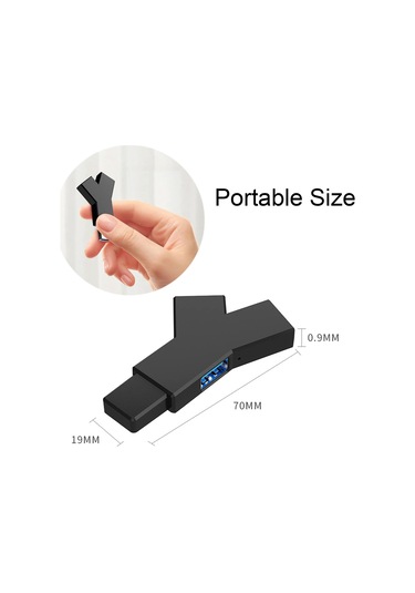 Usb Hub, 3 Portlu Ayırıcı Hub 2 Usb 2.0 + Usb 3.0 Adaptörü Pc, Dizüstü Bilgisayar, Fare, Klavye, Usb Flash Sürücü, Mobil Sabit Disk Ve Daha Fazlası İçin - Siyah