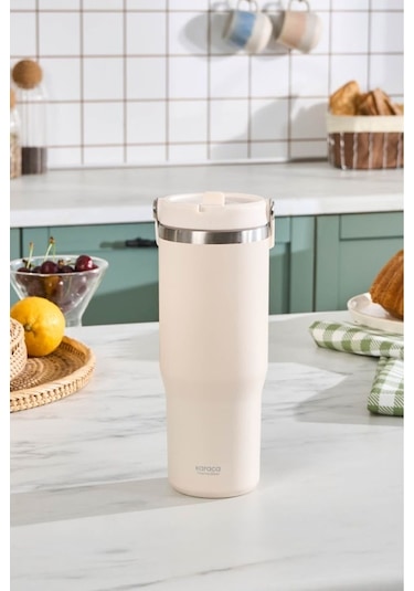 Karaca Star Ice Çelik Sızdırmaz Termos Bej 860 ml