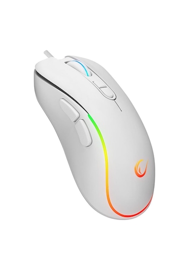Rampage Km-r57 Seraphic Beyaz Rgb Klavye , 12800 Dpı Mouse + 30 25cm Mousepad Gaming 3lü Set Optik