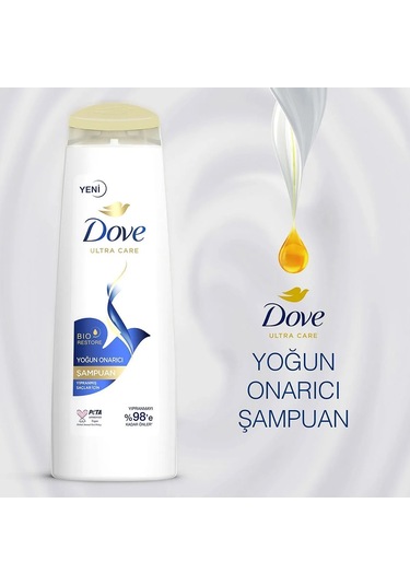 Dove Ultra Care Yıpranmış Saçlar İçin Yoğun Onarıcı Şampuan 3 x 400 ML