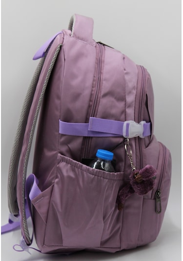 Modern Unisex Su İtici Özel Kumaş Mürdüm Lila Okul Sırt Çantası 34500