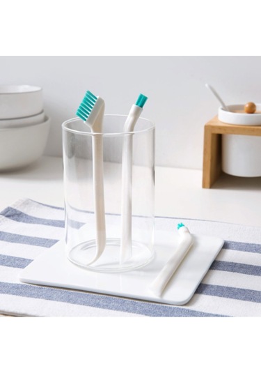 Yeni Moda Biberon Fırçası Fırça Kafası Temizleme Süngeri Bardak Fırça Seti - Beyaz