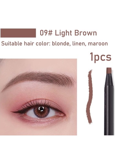 1 Adet Uzun Ömürlü Su Geçirmez Kaş Kalemleri Fırça İle Kapalı Kalıcı Makyaj 9 Light Brown 0