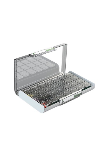 Likeable 21 Bölmeli Hap Kutusu, Ilaç Dağıtım Kutusu, Taşınabilir Ilaç Dağıtıcısı-beyaz