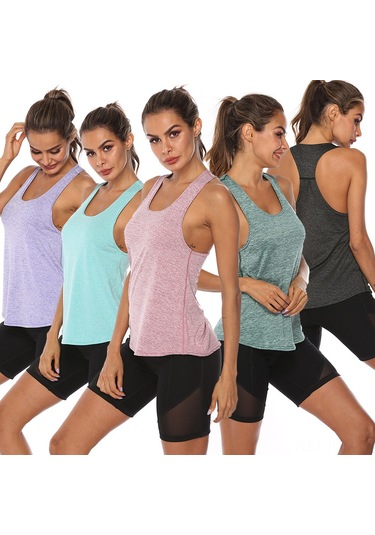 Gajeena Kadın Spor Atleti - U Yaka, Rahat Ve Nefes Alabilir, Yoga Ve Antrenman İçin Hızlı Kuruyan Mor