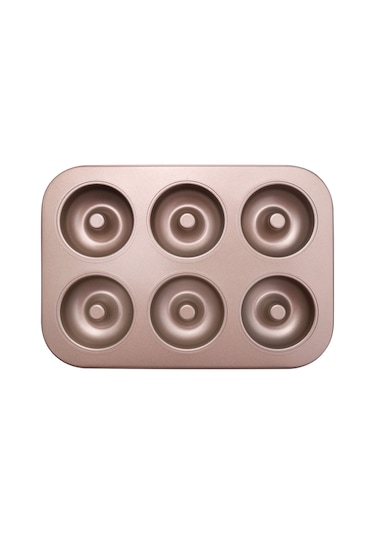 Adet Donut Pişirme Tepsisi Karbon Çelik Donut Kalıbı Tabak Poşet Kalıbı Altın