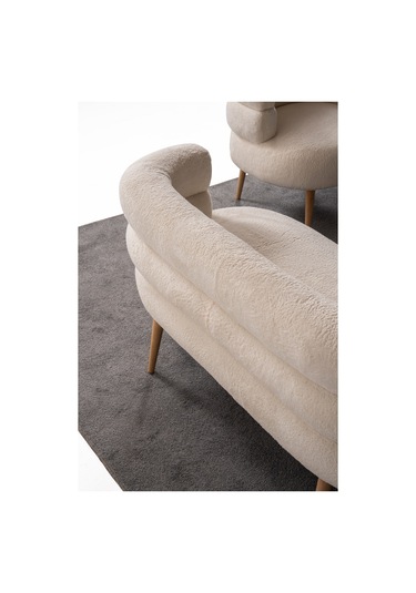 Barel Özel Tasarım Çay Seti Koltuk Takımı,berjer Ve Puf Ofis Balkon Cafe Bahçe Salon Mobilyası 4 Lü Takım Krem Krem