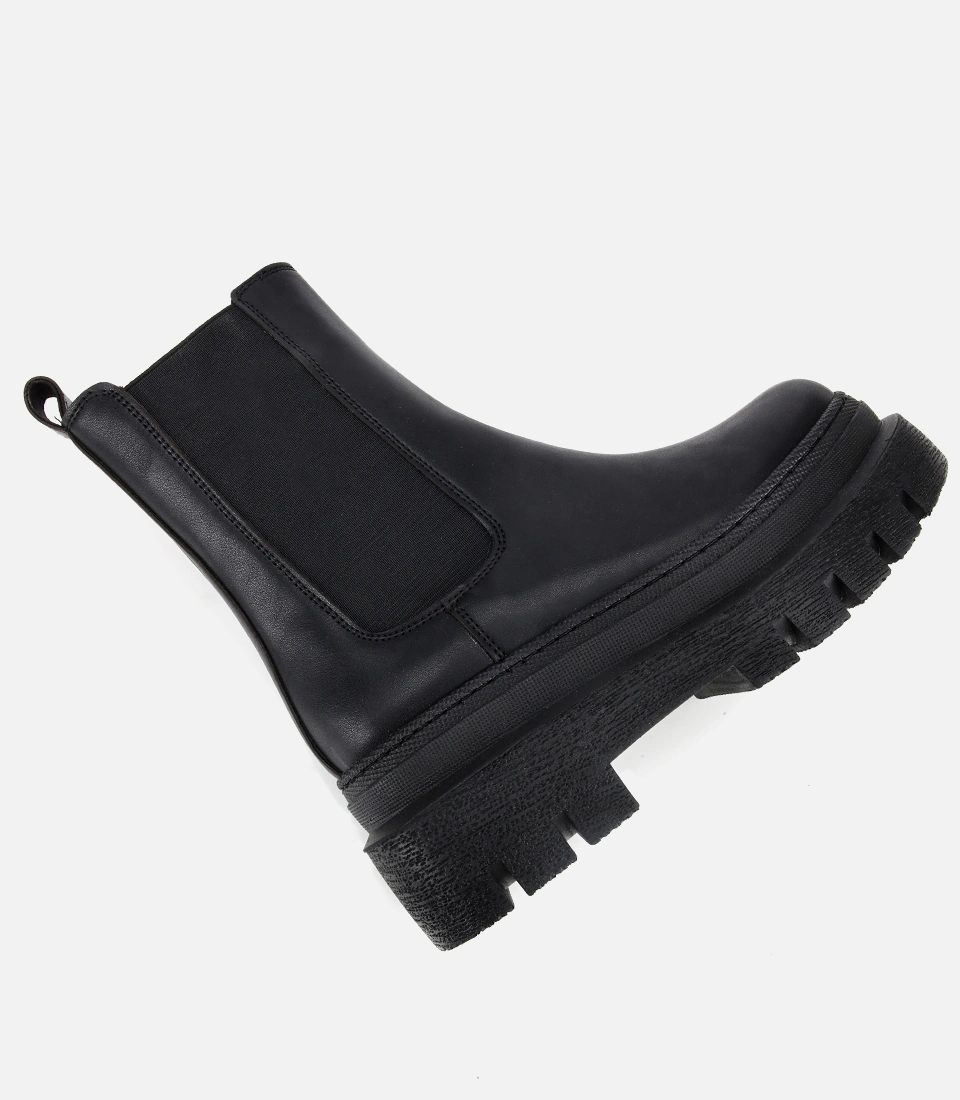 Hotiç Kadın Siyah Lastik Detaylı Kalın Tabanlı Düz Bot 01boh314880a100 01boh314880a100 Siyah