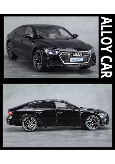 Scowetto Audi A7 Araba Siyah 1:24 Diecast Metal Model Araba Koleksiyon Araba 21 Cm Oyuncak Araba