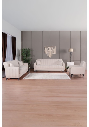 Kilim Mobilya Linda Koltuk Takımı 3 2 B B Krem