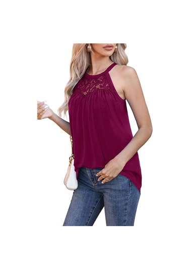 Tavuskuşu Mavisi Yaz Kadın Üstleri Dantel Pilili Kolsuz Yelek Tişört Bisiklet Yaka Rahat Rahat