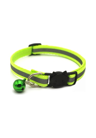 Xindoker Fluoresan Yeşil Köpek Ve Kedi Kolye, Yansıtıcı Kumaş, Zil, Ayarlanabilir, Kayıp Olmama Riski Düşük, Nylon Malzeme, Tüm Mevsimler İçin
