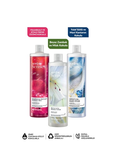 Beyaz Zambak Frambuaz Frenk Üzümü Mavi Kantaron Kokulu Duş Jeli Paketi Fresh