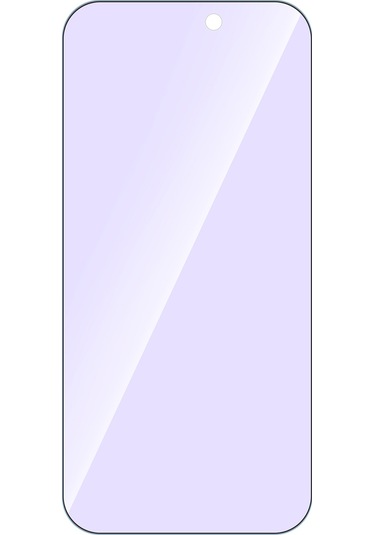 Yunboo İphone 15 Pro Max 6.7'' Mavi Işık Koruyucu Ultra Net Tam Kaplama Çizilmeye Dayanıklı Cam Ekran Koruyucu Gümüş