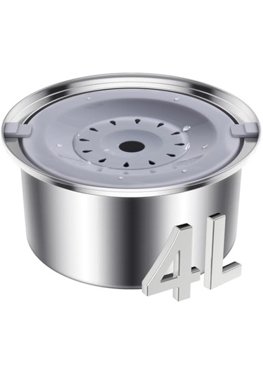 Ecronicword Paslanmaz Çelik Evcil Hayvan Su Kabı Kediler Köpekler 4l W11