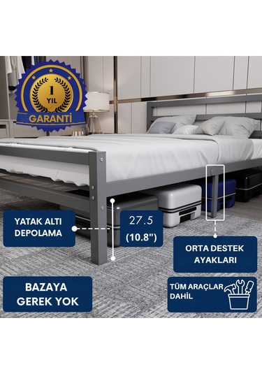 Aksviva Buhara Tek Kişilik Metal Ferforje Karyola