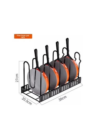 Yifomall Siyah Dik Konumlu 8 Katlı Çift Taraflı Çelik Tencere Rafı - Yüksek Dayanıklı, Yüksekliği Ayarlanabilir Mutfak Gereçleri Depolama Organizerı Diğer