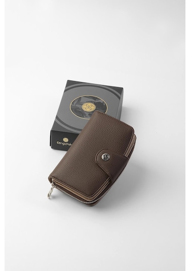 Cengiz Pakel Orta Boy Çıt Çıt Detaylı Kadın Cüzdan/portföy - 65300 - Kahve/vizon 65300-kahve-vizon