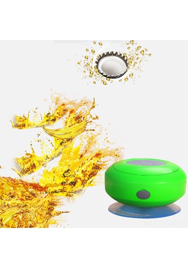 Suofeng Sarı Bts-06 Taşınabilir Su Geçirmez Mini Bluetooth Hoparlör - Banyo, Araç, Dış Mekan Uygun Saksi Desenli  Ses Cihazı