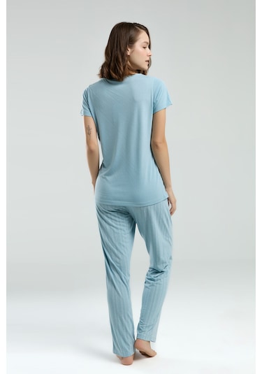 Pierre Cardin Kadın Mavi Pijama Takımı Pc8998-s-v1 Mavi