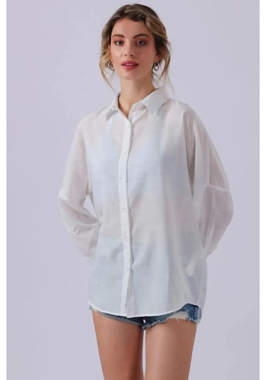 Sd Luxury Bayan Gömlek 6781001 Beyaz Beyaz