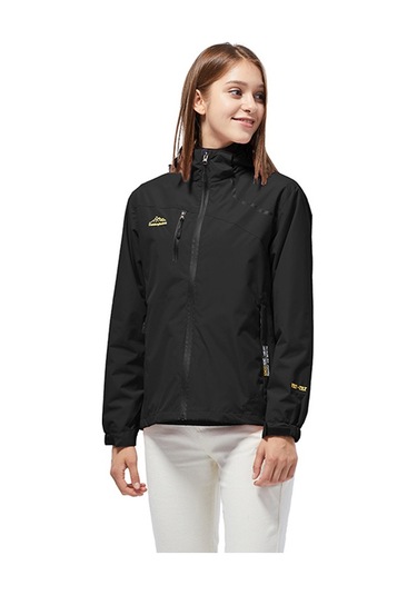 Kadın Tek Katmanlı Açık Hava Spor Ceketi Siyah Siyah