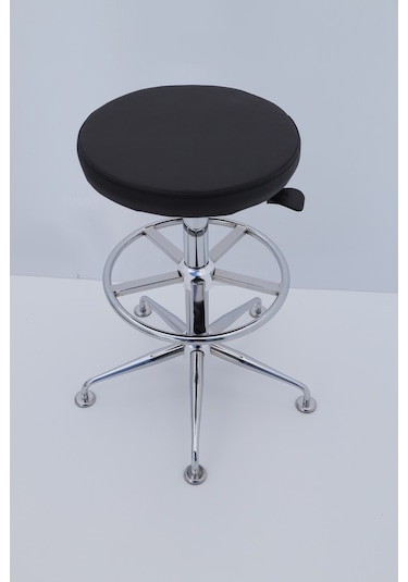 Bintaşmobilya Siyah Deri Yüksek Bar Taburesi